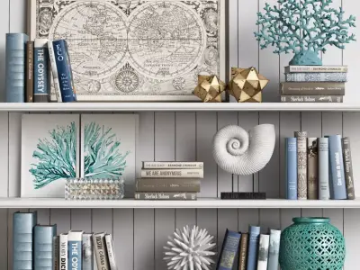 Decor Set 4 bookshelf 3D model