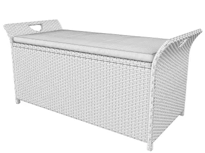 Acoidan Outdoor Rattan Storage Bench 3D model