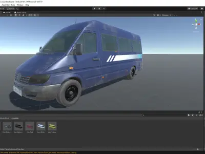 Realistic Van Vehicle Pack for Unity Low-poly 3D model