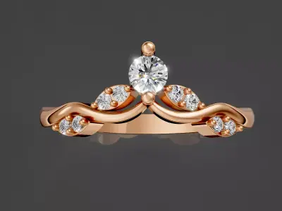 Crown Ring Luxury Iconic silver gold jewelry printable 3d model 3D print model