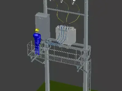 Estacao transformadora Low-poly 3D model