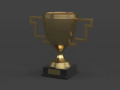 Gold Trophy Cups 3D model