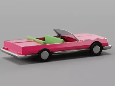Classic Convertible Impala Low rider car Lowpoly 3D model