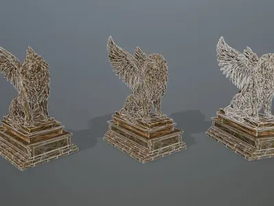 lion statue  Low-poly 3D model