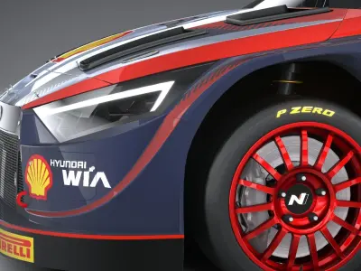 Hyundai i20 N WRC Rally1 2022 lowpoly 3D model