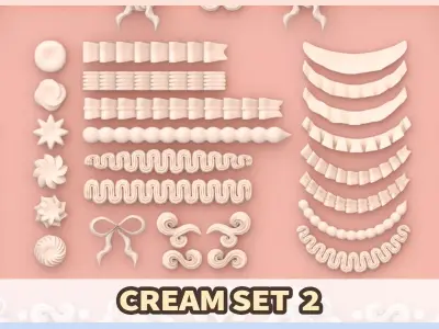 Whipped Cream Set 2 3D model