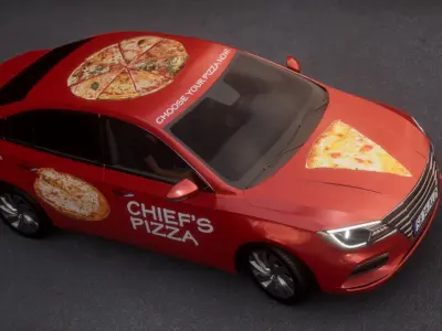 Sedan Car Low-poly 3D model