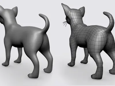 Chihuahua Dog II BaseMesh Low-poly 3D model