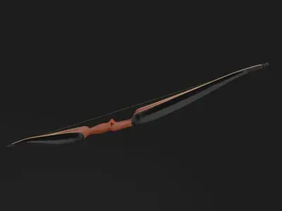 Wooden recurve bow 3D model
