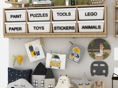 toys and furniture set  Low-poly 3D model