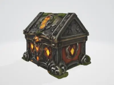 Treasure Chest Game Asset Fantasy RPG Prop for Animations Games 3D model