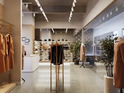 Luxury Clothes Store 3D Model Interior Scene 3D model