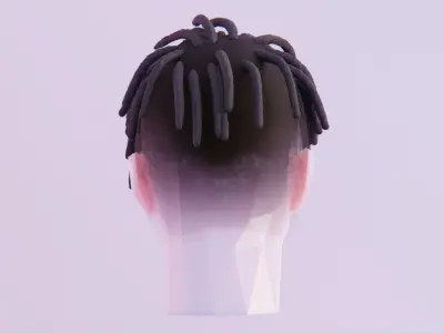 Short Forward Dreads Hairstyle Low-poly 3D model