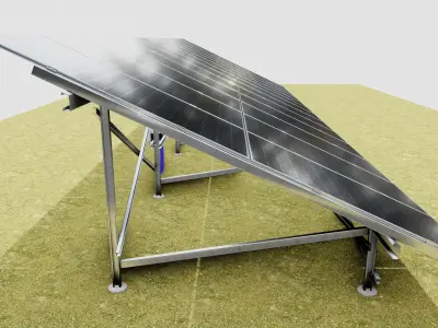 Solar Energy Construction 2x13 Table Vertical Purlin 3D model