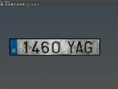 License plate 3D model