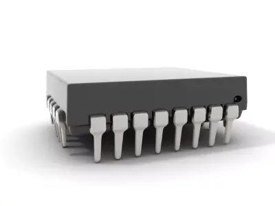 Black Microchip model pack Low-poly 3D model