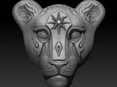 lion indian pendant 3D print model