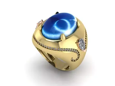 Sapphire ring 3D print model