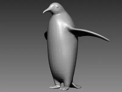 Penguin base mesh for Zbrush 3D model