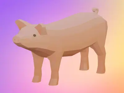 Low poly pig Low-poly 3D model purchase