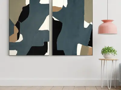 Plaster Two Photo Frame E-43 Low-poly 3D model