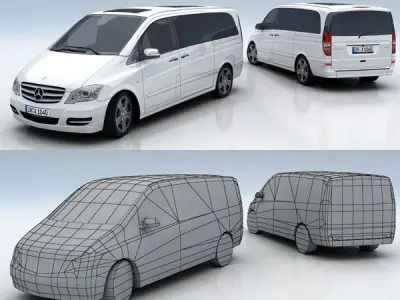 Mercedes Viano Low-poly 3D model