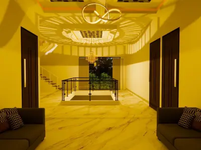 modern house with swimmingpool 3D model