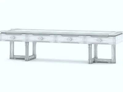 classic table Low-poly 3D model