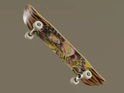 Skateboard - Tiger Deck Low-poly 3D model