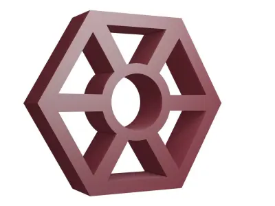 Brick Jaali Hex design 3D model