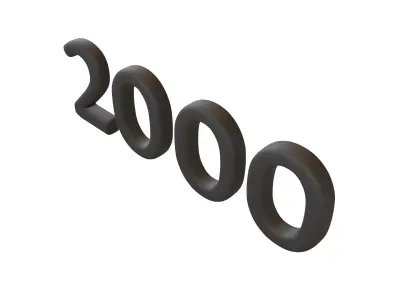 Year Number 2000 v1 001 Low-poly 3D model