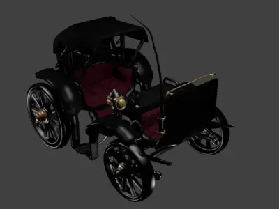 Victorian Horse Carriage Low-poly 3D model
