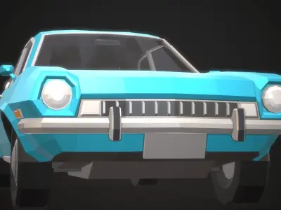 Low-Poly Retro City Car 01 Low-poly 3D model