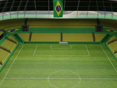 Brazil Football Stadium and Interiors Low-poly 3D model