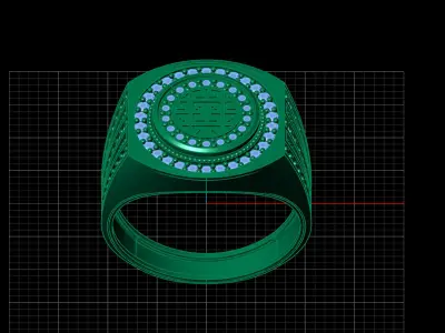 Print Ready STL 3DM  Gents Rings Diamond Men Ring  3D print model 27