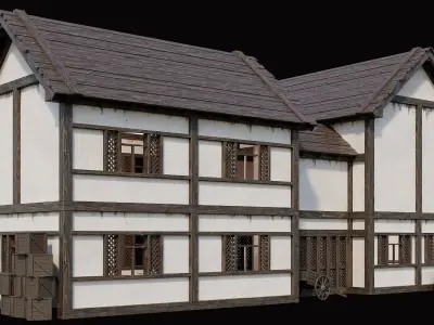 Medieval Village Pack 7 - 4 Assets - 4K Textures Game Ready Low-poly 3D model