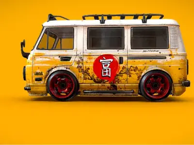 Japanese Drift Van 3D Model 3D model