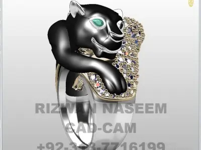 Panther Ring Couple 3D print model