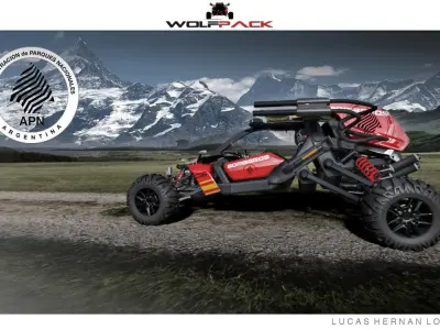 FIRE BUGGY Low-poly 3D model