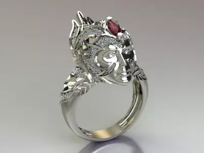 Women Ring 3D print model 5