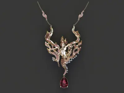 MAGERIT FIRE NECKLACE  3D print model