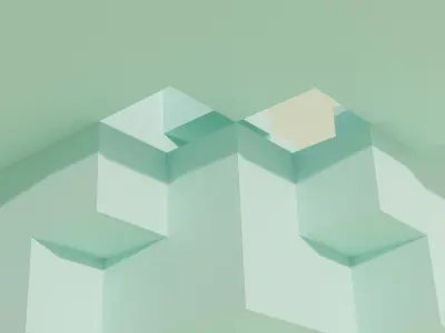 Geometric blocks V5 Low-poly 3D model