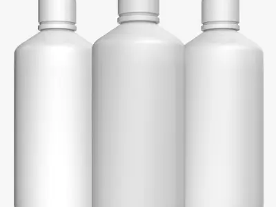 White Plastic Bottle 3D model