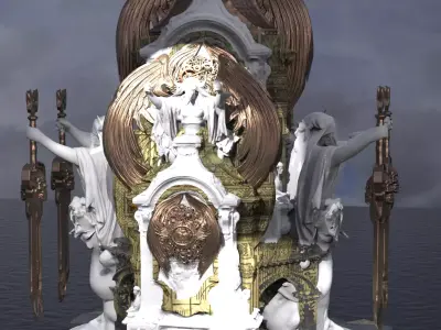 Steampunk Medieval Tower Halloween Tall Kitbash 4  3D model