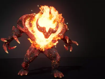 Hell Golem Guard Low-poly game engine ready 3D model Low-poly 3D model