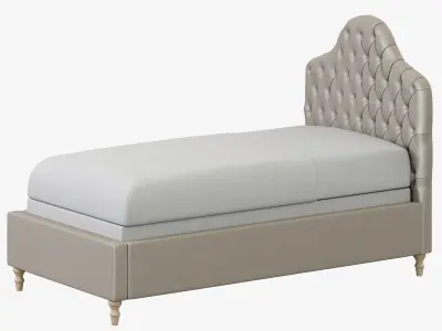 Restoration Hardware Reese Velvet Tufted Camelback Bed 3D model