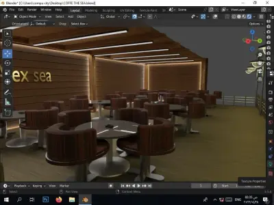 A floating cafe in the Mediterranean with a sea and inspiring  Free 3D model