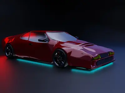 Sportscar retro vintage 80s 3D model