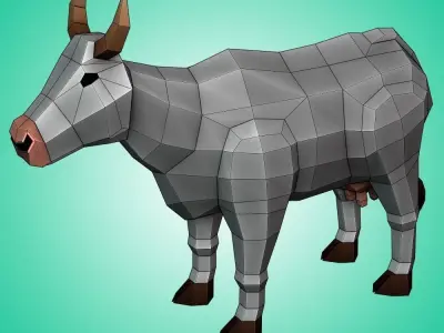Cow Low Poly Low-poly 3D model