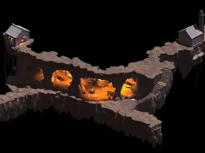 Game Mountain Architecture - Blacksmith House 12 3D model